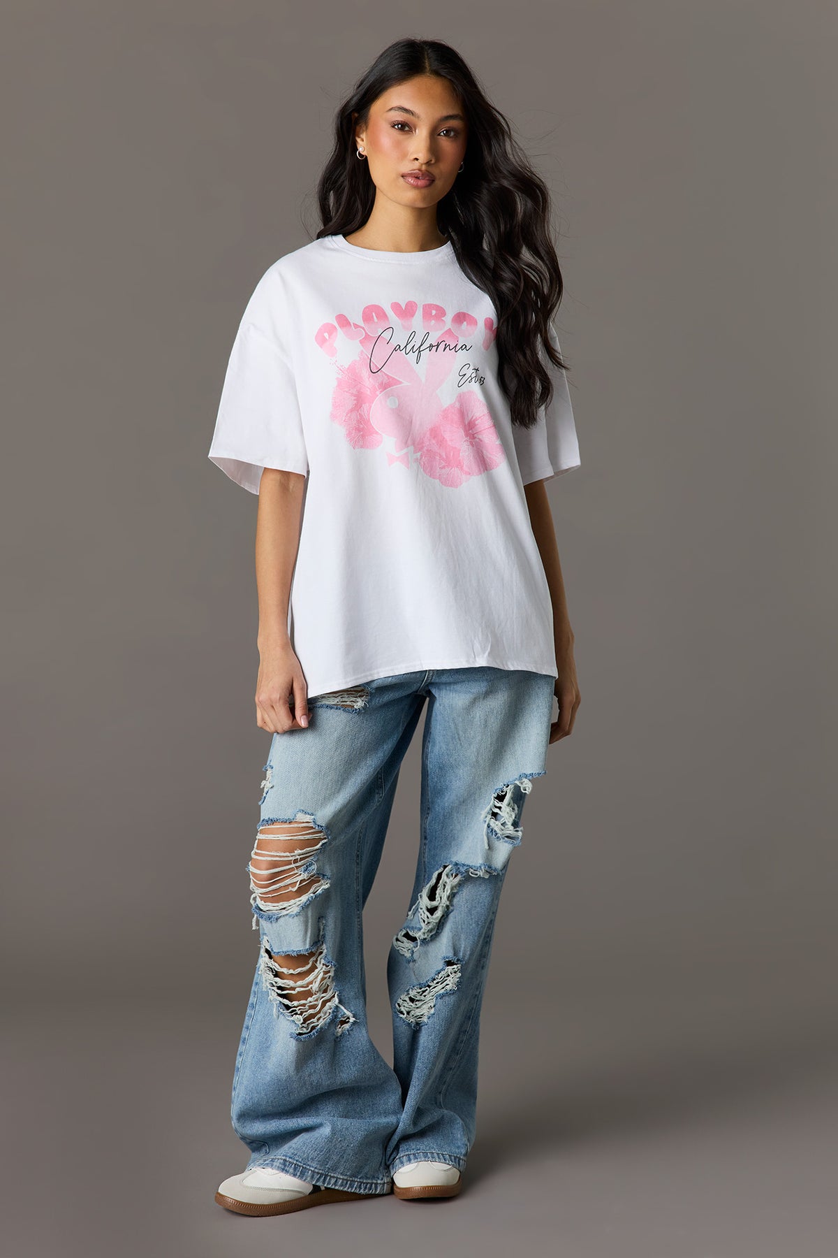Vue alternative 3. T-shirt surdimensionné en coton lourd de luxe à imprimé Playboy