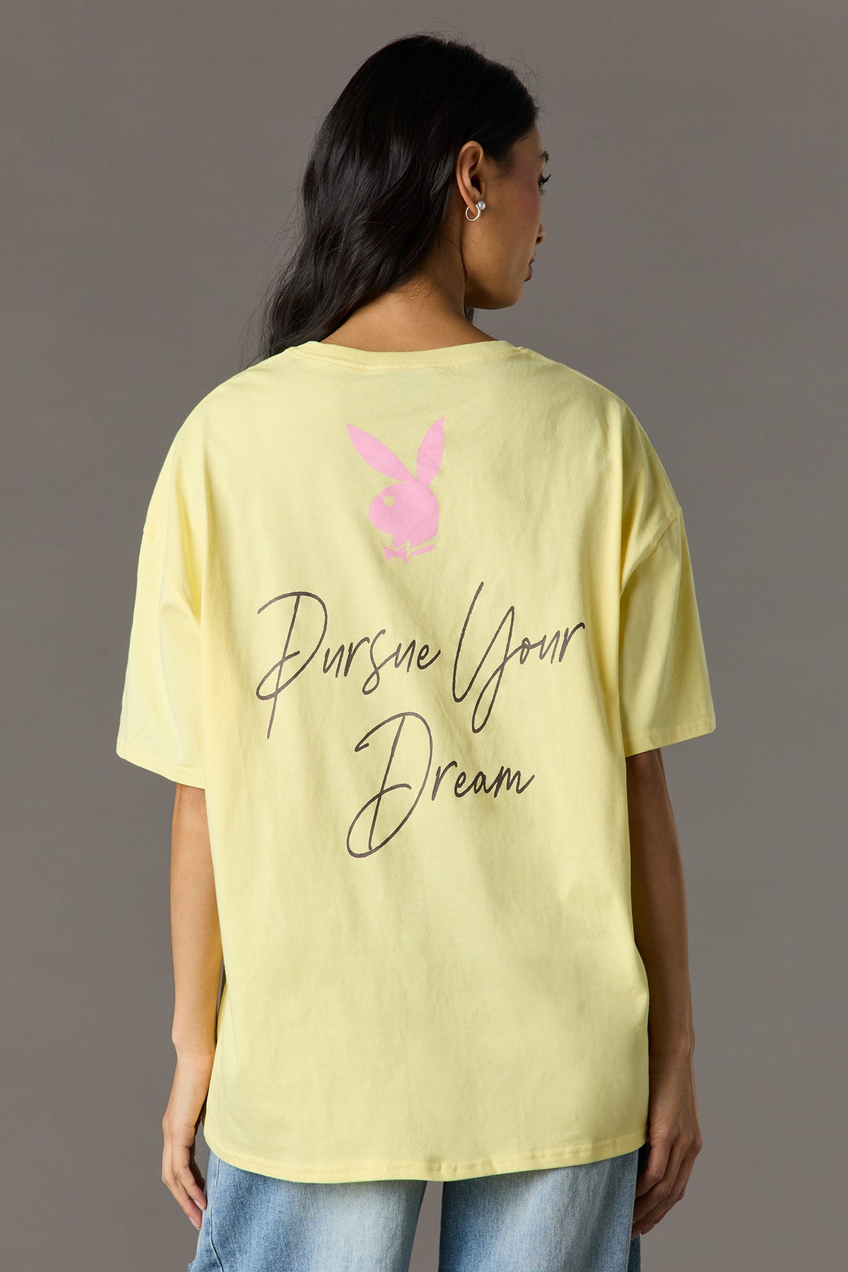 Vue alternative 2. T-shirt surdimensionné en coton lourd de luxe à imprimé Playboy
