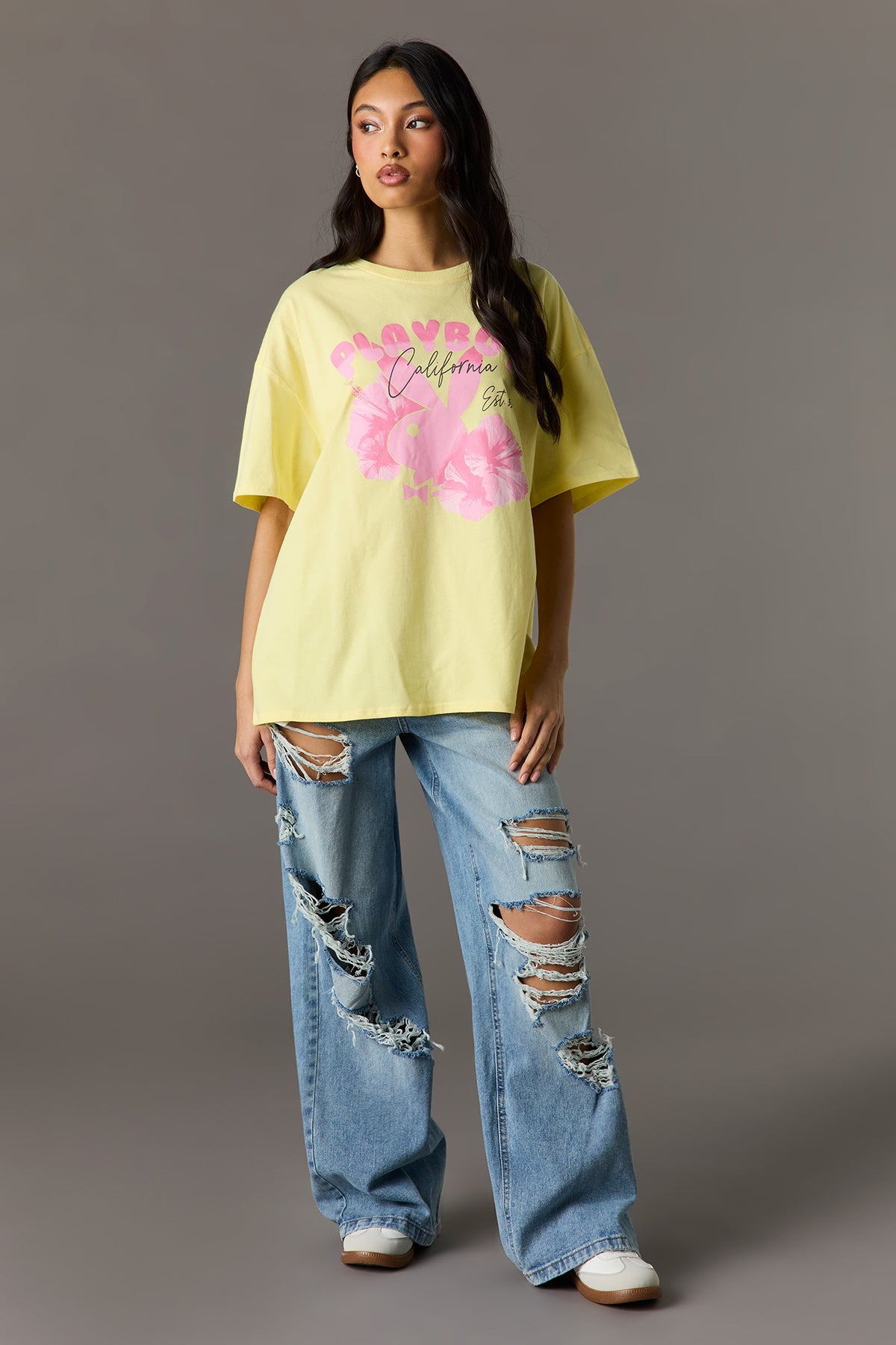 Vue alternative 3. T-shirt surdimensionné en coton lourd de luxe à imprimé Playboy