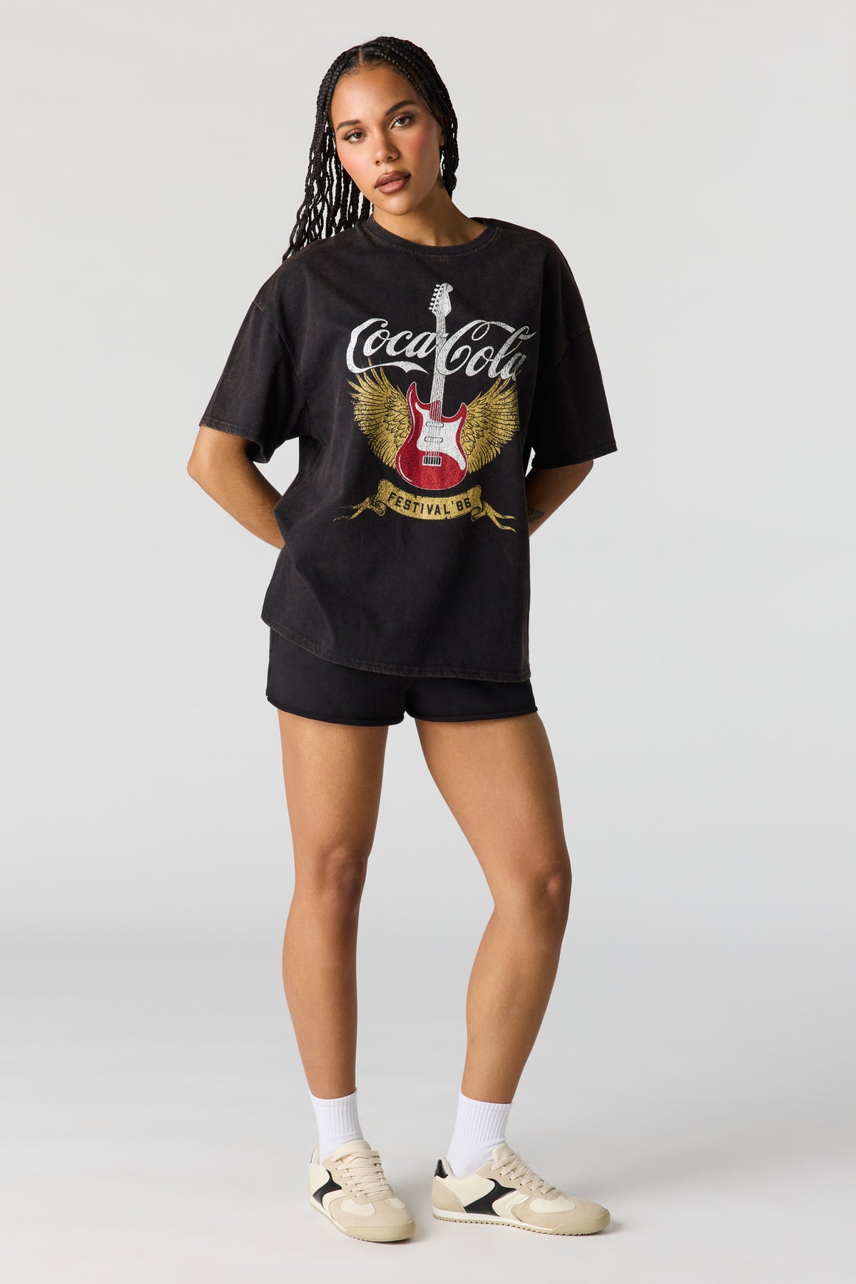 Vue alternative 3. T-shirt surdimensionné délavé à imprimé Coke