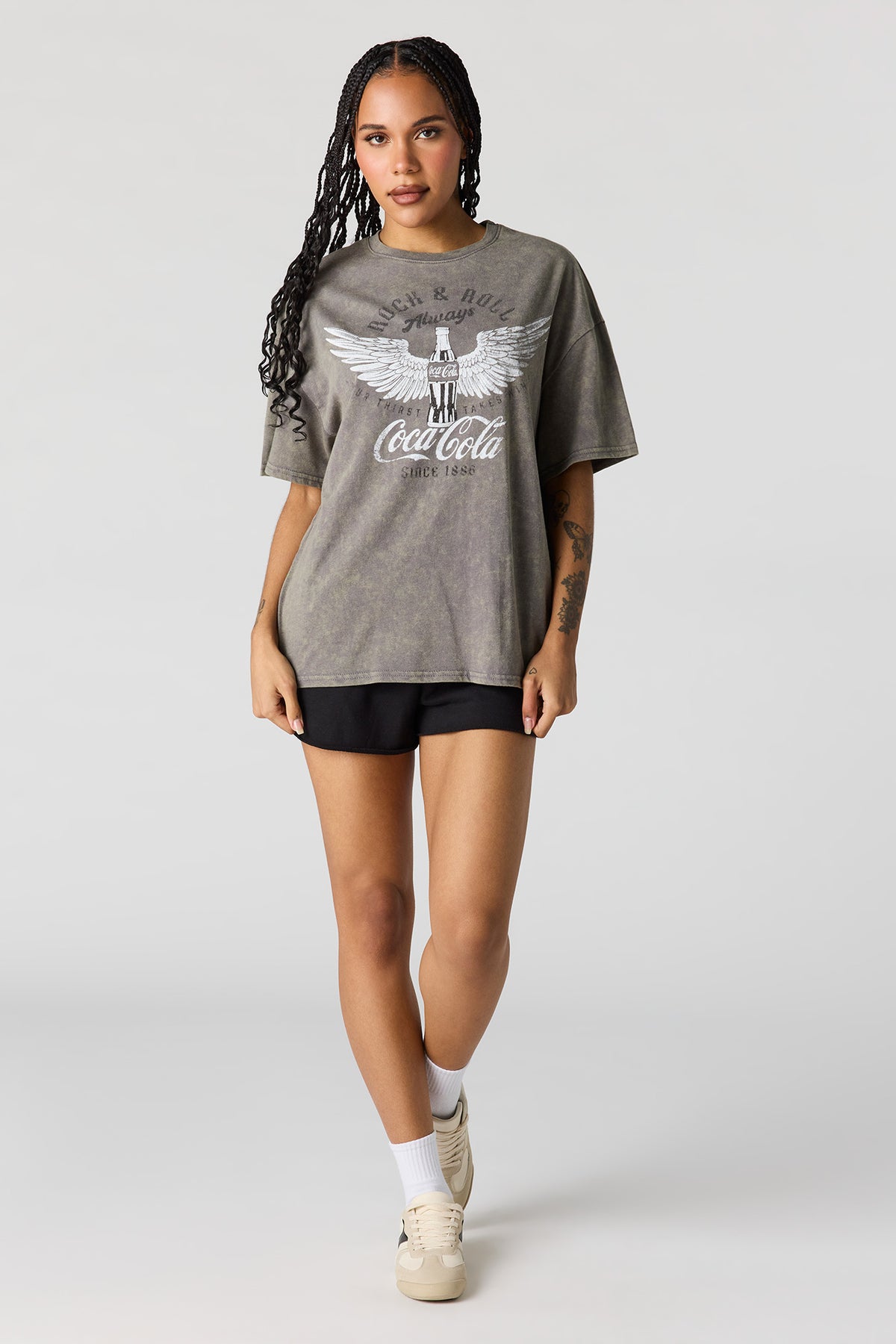 Vue alternative 3. T-shirt surdimensionné délavé à imprimé Coke