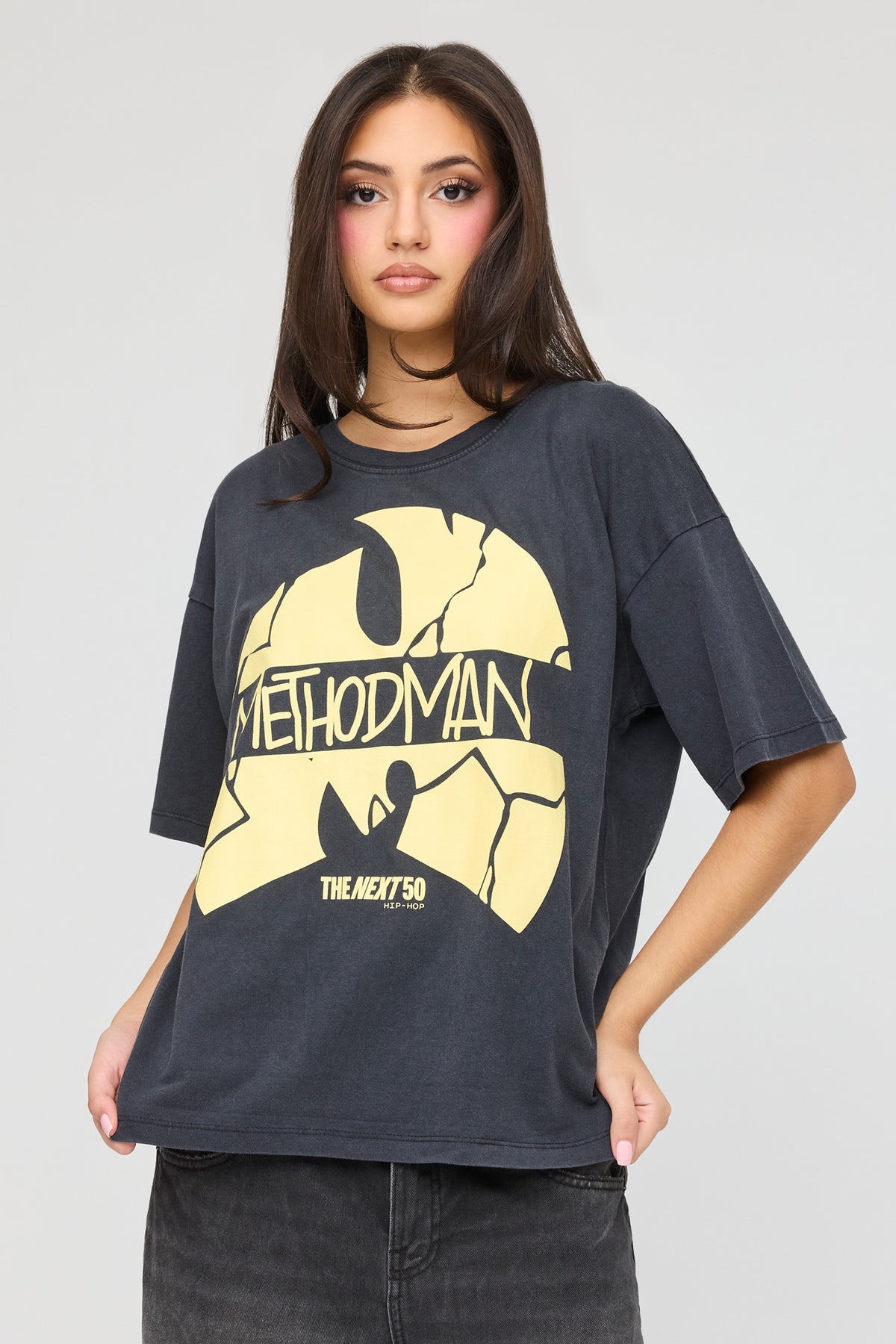 Method Man Graphic Boyfriend T-Shirt - Charcoal