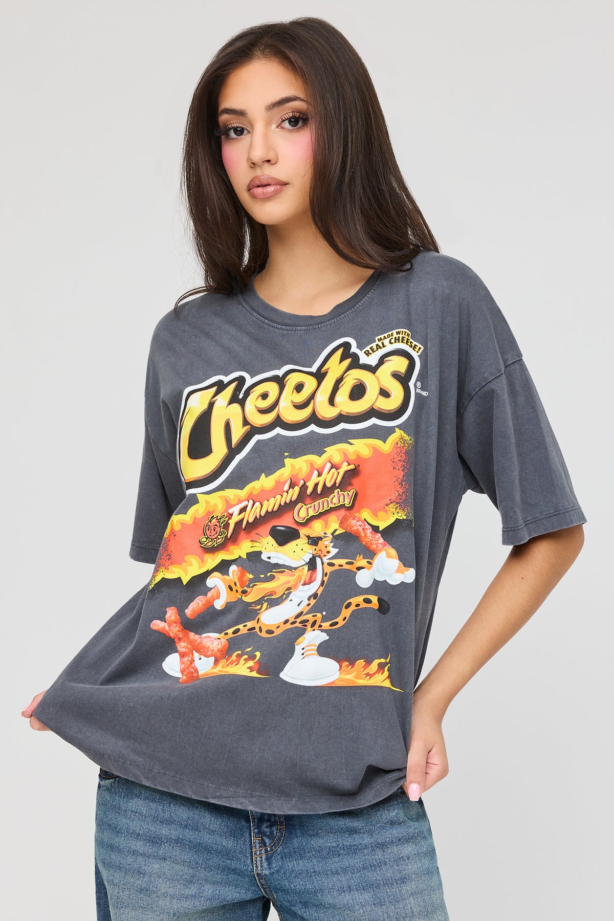 Cheetos Graphic Boyfriend T-Shirt - Black