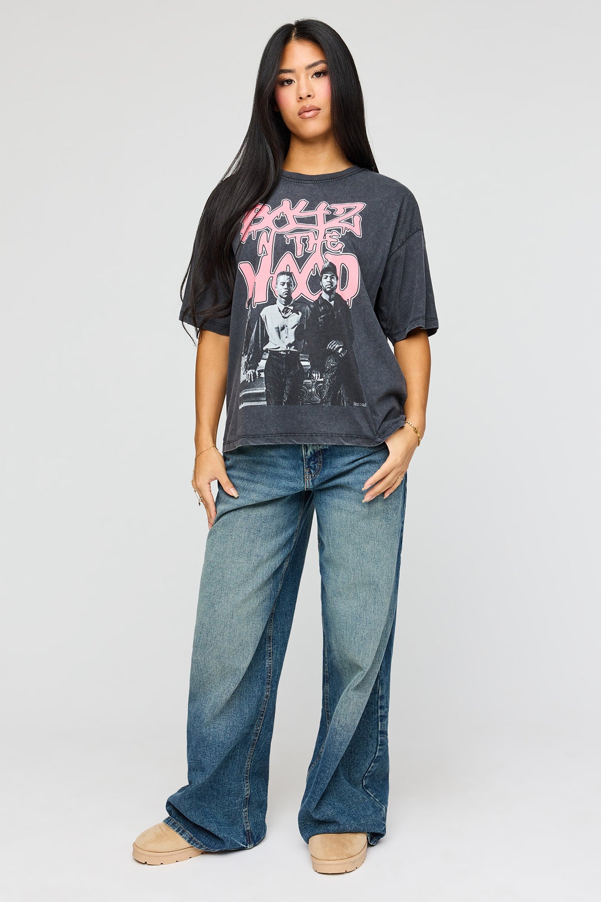 Alt View 3. Boys N The Hood Graphic Boyfriend T-Shirt - Black