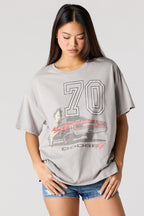 T-shirt de coupe garçonne délavé à imprimé Betty Boop