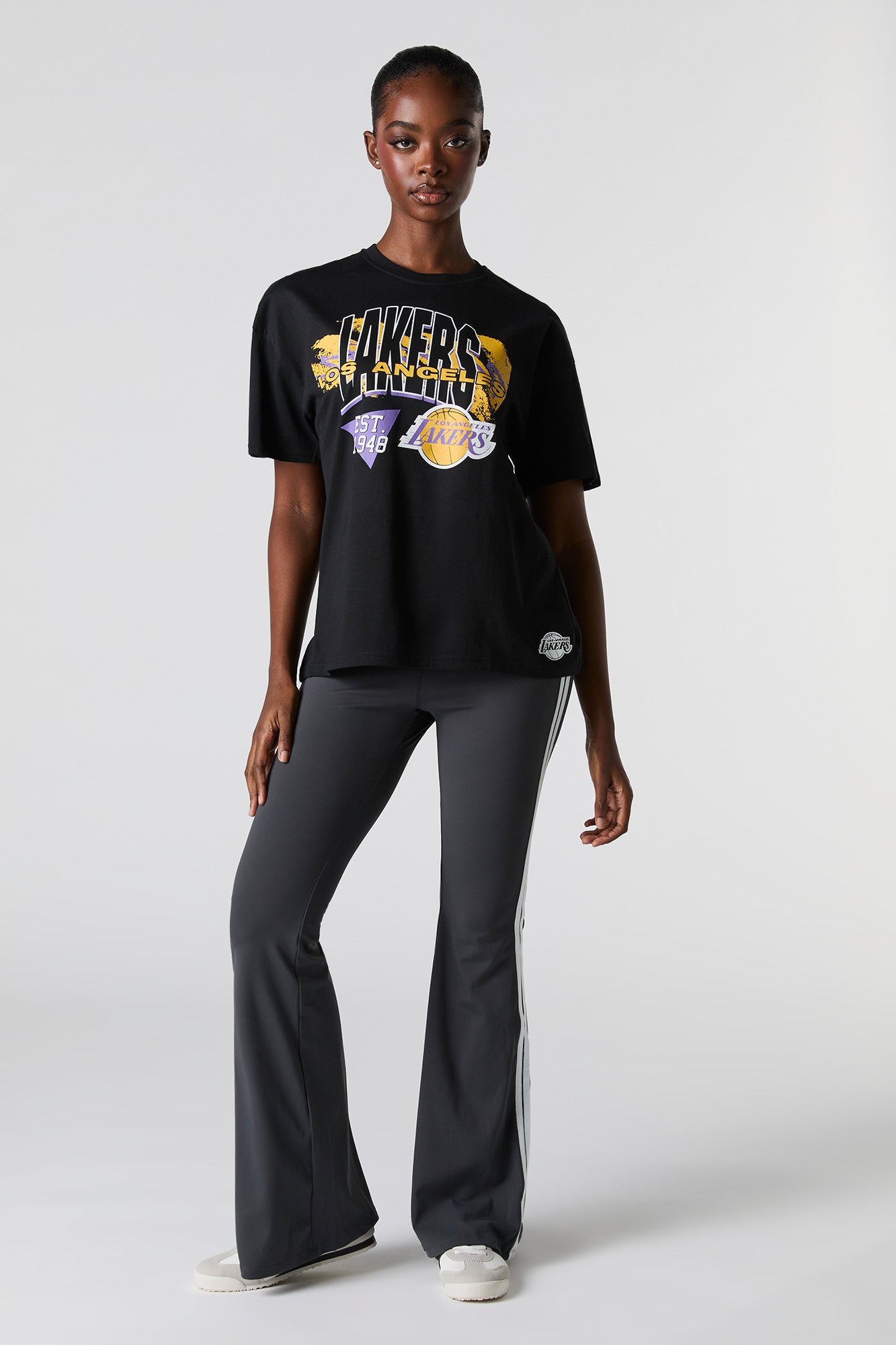 T-shirt de coupe garçonne à imprimé LA Lakers