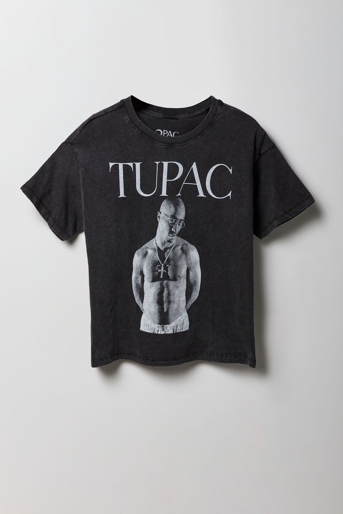 T-shirt coupe garçonne à imprimé Tupac