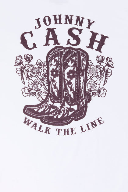 T-shirt de coupe garçonne à imprimé Johnny Cash