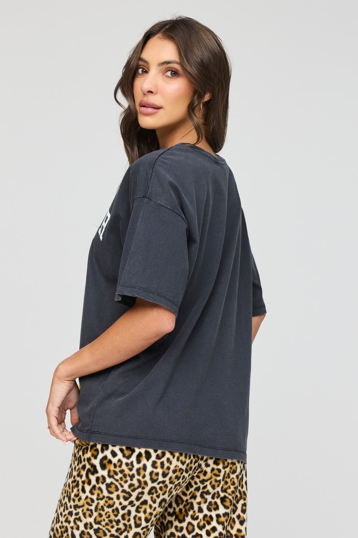 Alt View 2. Tweety Bird Graphic Boyfriend T-Shirt - Solid Black