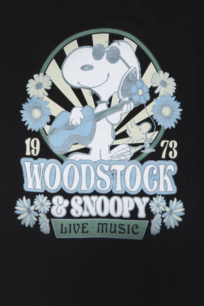 T-shirt de coupe garçonne à imprimé Snoopy Live Music