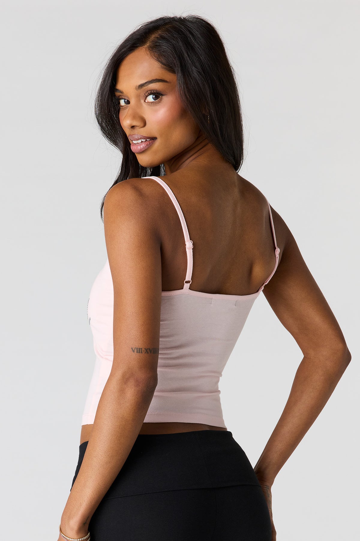 Alt View 2. Rhinestone Graphic Scoop Neck Cami - Light Pink