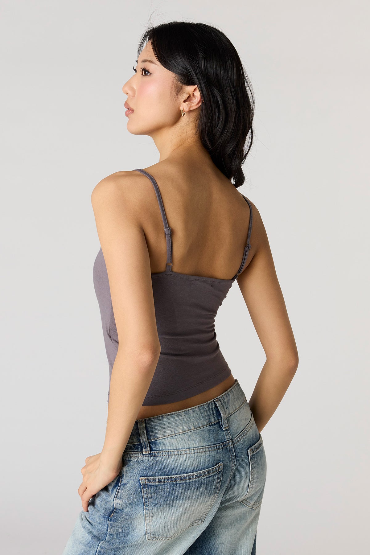 Alt View 2. Graphic Cami - Dak Grey