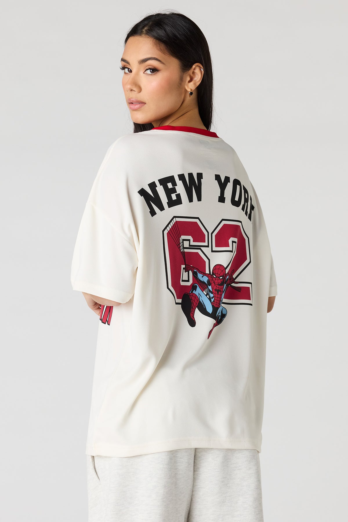 Alt View 2. Spider-Man Graphic Mesh Jersey - Ivory