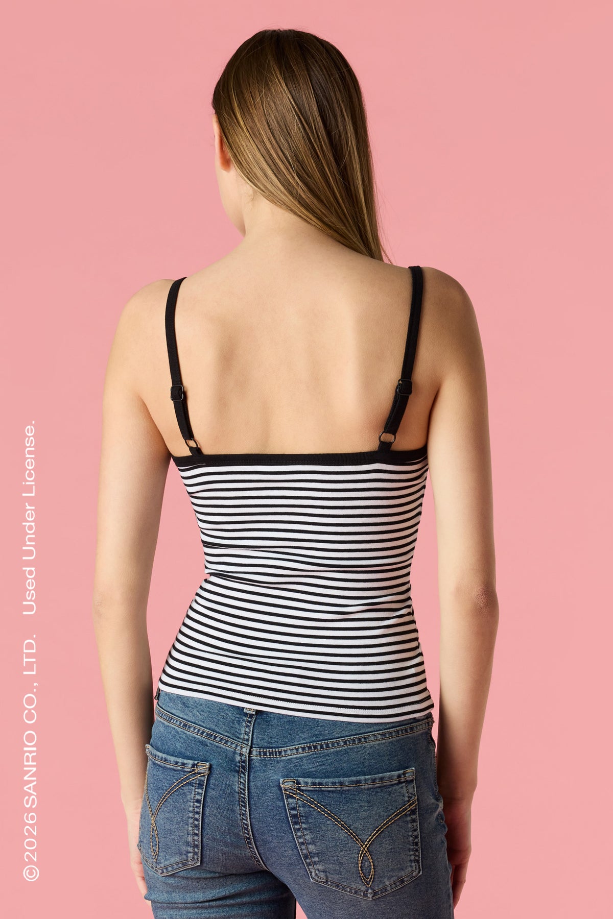 Alt View 2. Kuromi™ Embroidered Ribbed Tank - Black