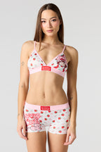 Strawberry Shortcake Triangle Bralette & Boy Short 2 Piece Set