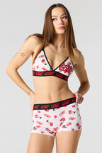 Ensemble avec bralette trianguaire à imprimé Diet Coke et culotte garçonne