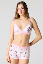 Ensemble avec soutien-gorge triangulaire à imprimé Peanuts Snoopy et culotte garçonne