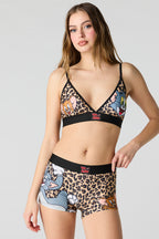 Ensemble avec soutien-gorge triangulaire à imprimé Tom and Jerry et culotte garçonne