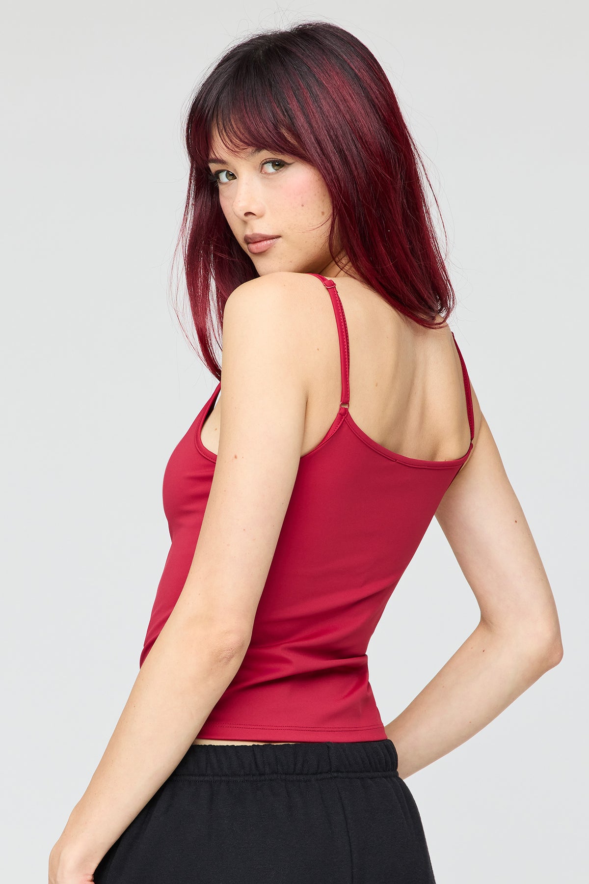 Alt View 2. Luxe Heavy Contour Cami - Dark Red