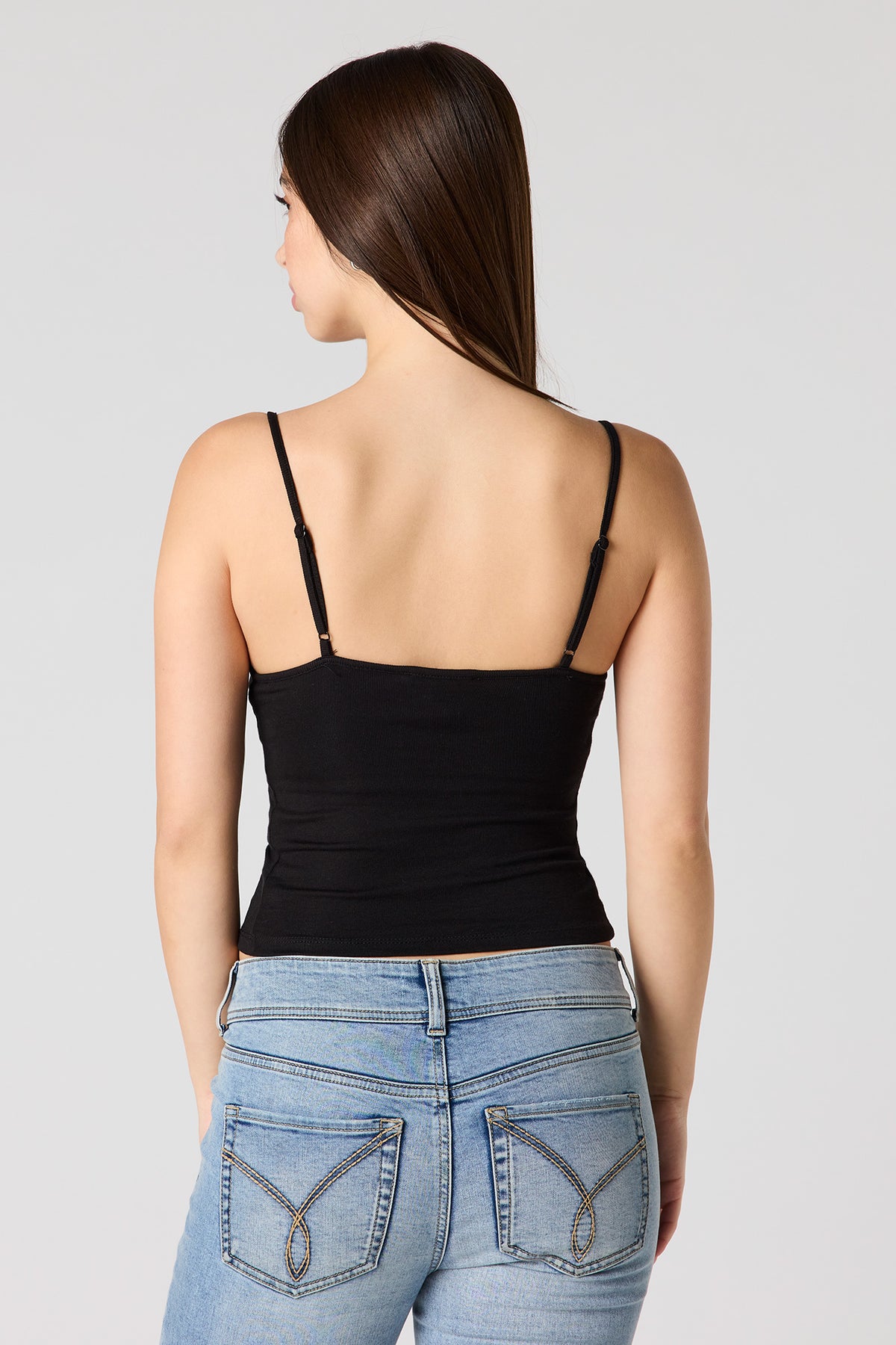 Vue alternative 5. Camisole côtelée à encolure dégagée avec soutien-gorge intégré