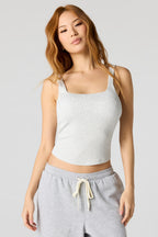 Braless Ribbed Square Neck Tank