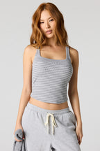 Braless Ribbed Square Neck Tank