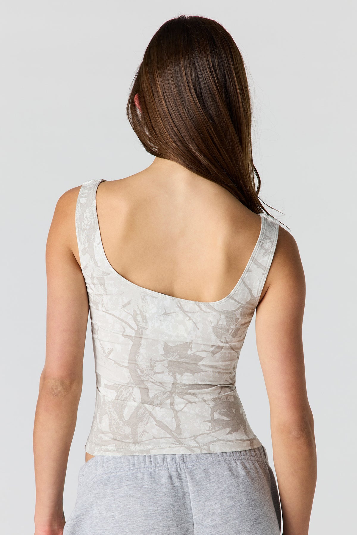 Alt View 2. Soft Contour Scoop Neck Tank - Camouflage