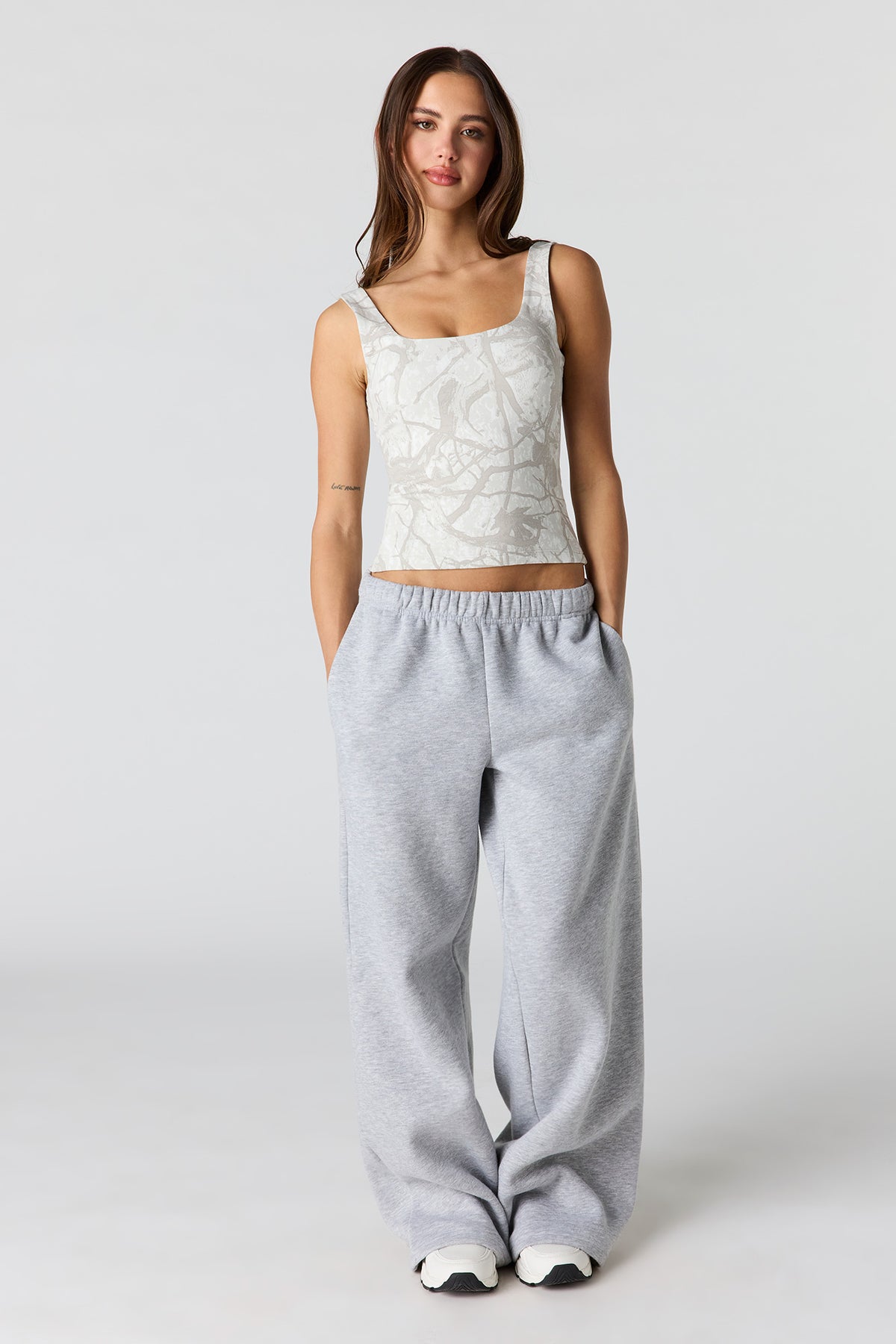 Alt View 3. Soft Contour Scoop Neck Tank - Camouflage
