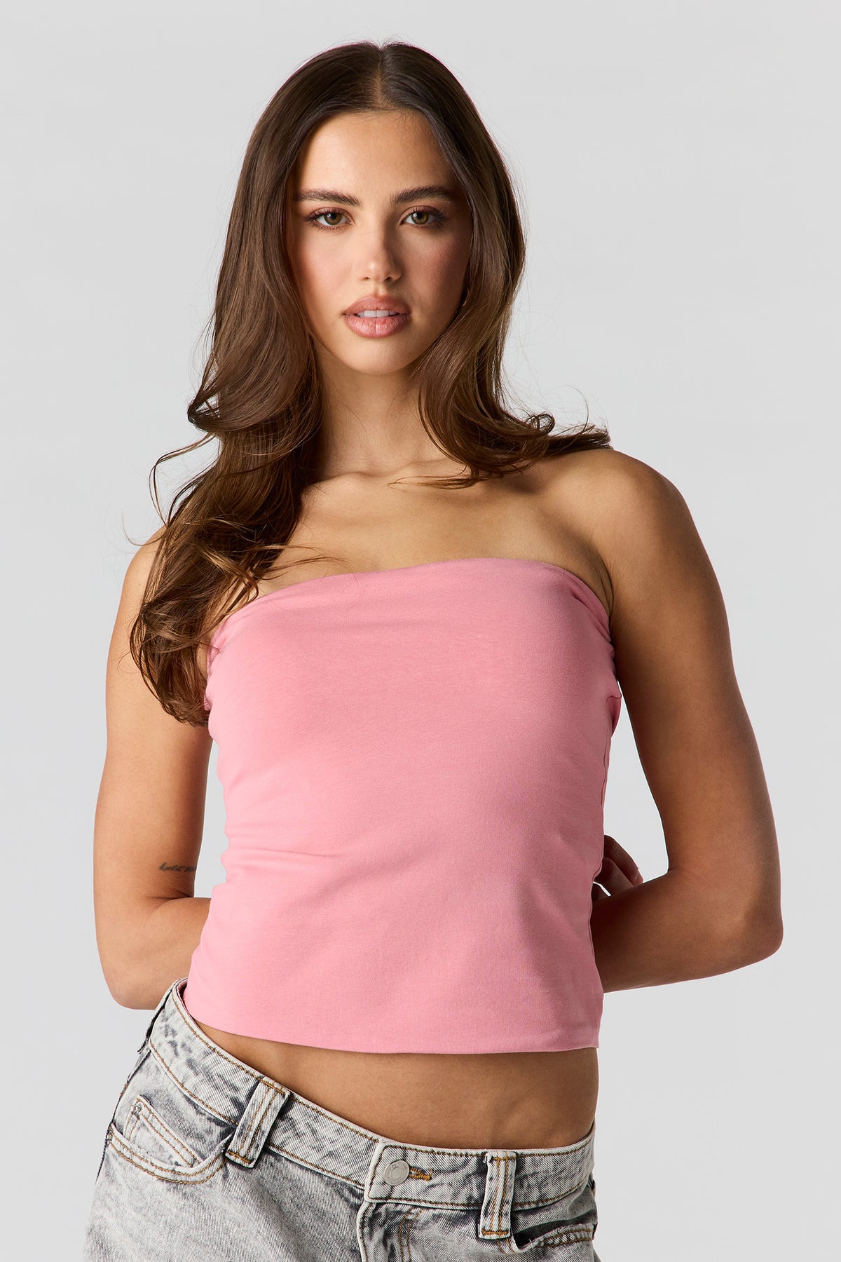 Alt View 4. Soft Contour Tube Top - Light Pink
