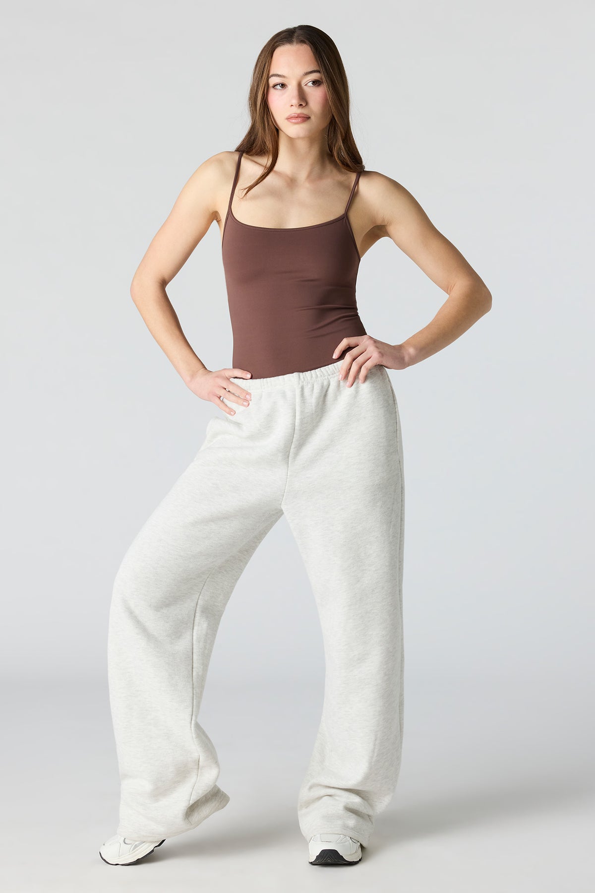 Alt View 3. Luxe Heavy Contour Scoop Neck Cami - Brown