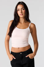 Camisole côtelée sans couture contrastante