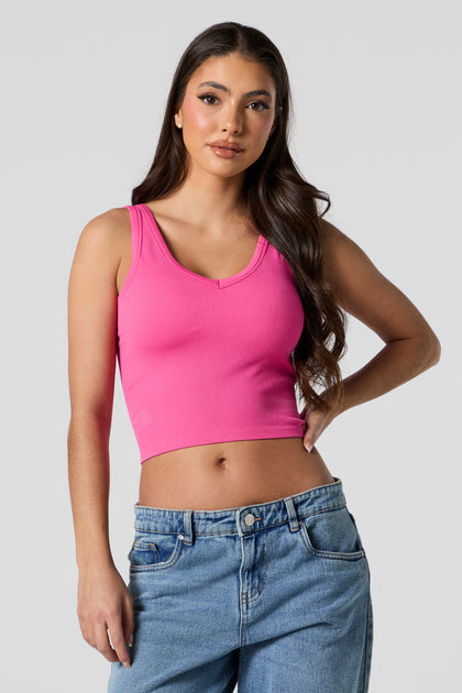Ribbed Padded Scoop Neck Tank – Urban Planet