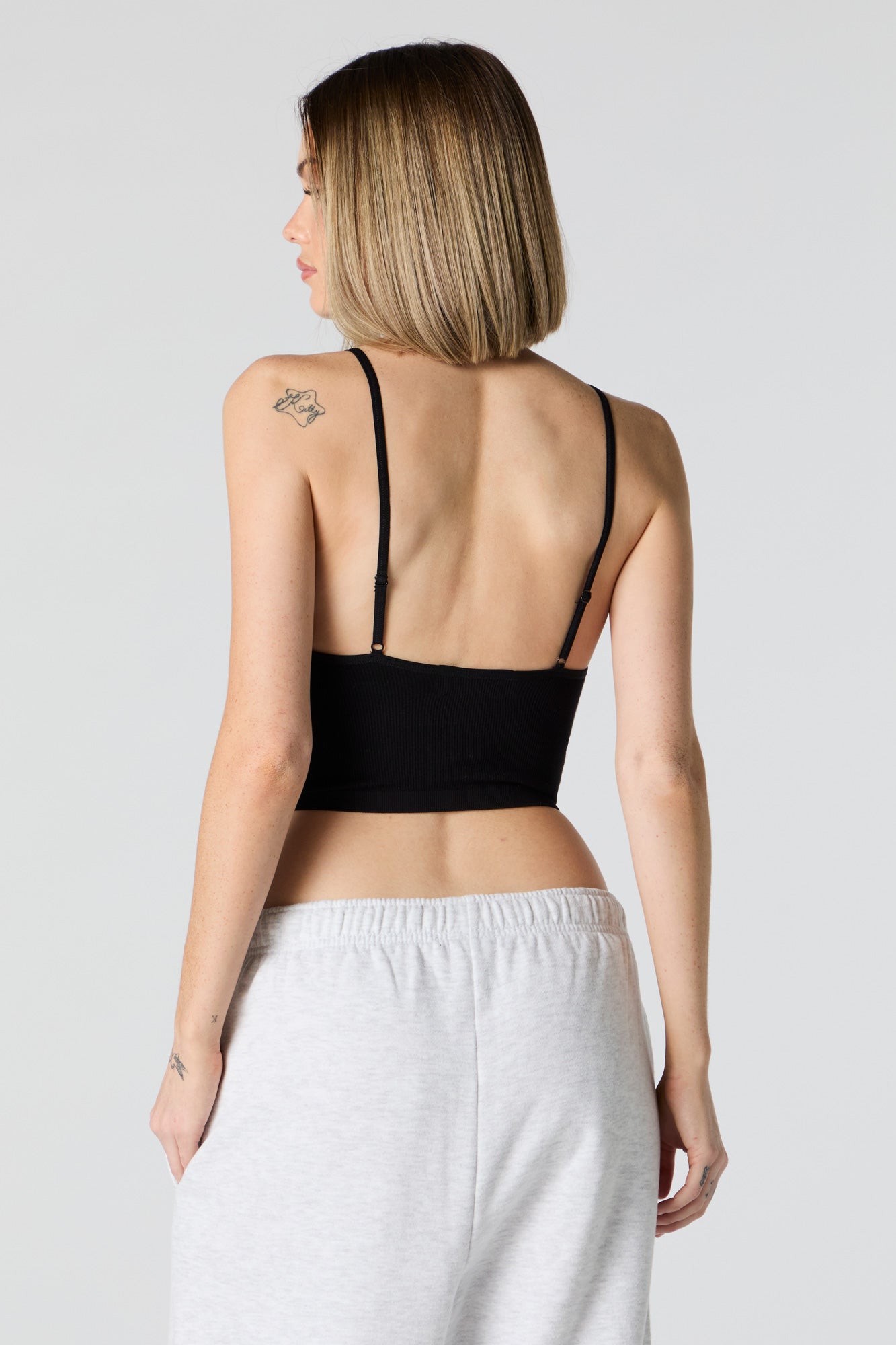 Seamless Ribbed Scoop Neck Cropped Cami