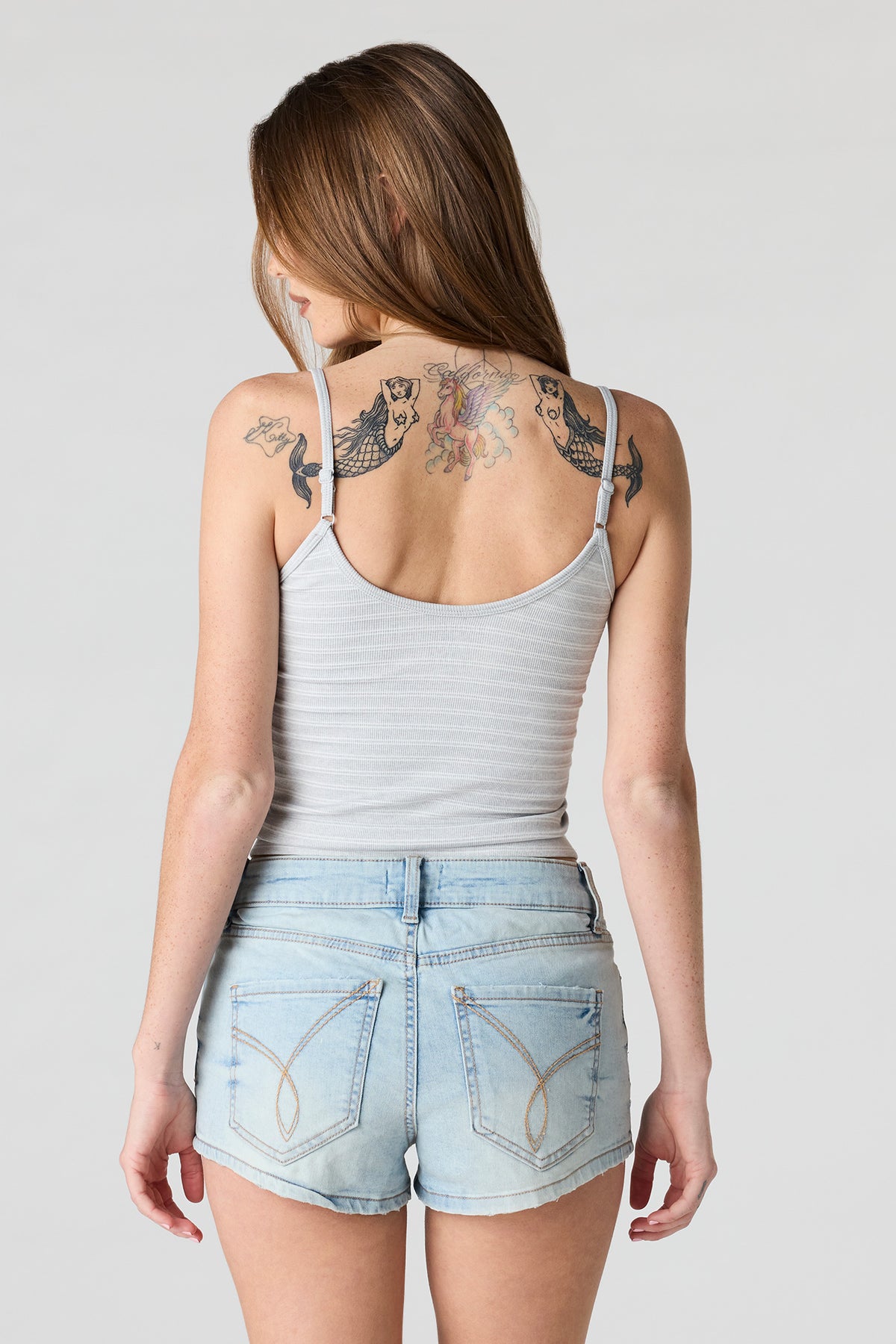 Alt View 2. Braless Seamless Ribbed V-Neck Cami - Cream