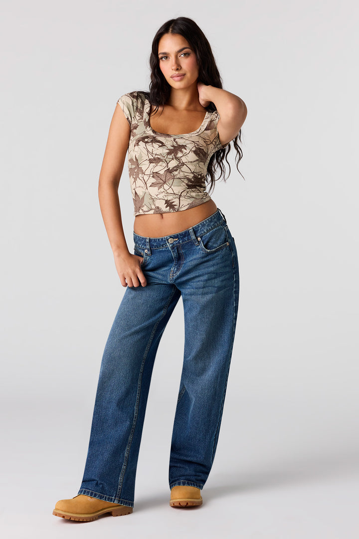 Jean baggy foncé à taille basse