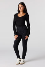 High Rise Push Up Skinny Black Jean