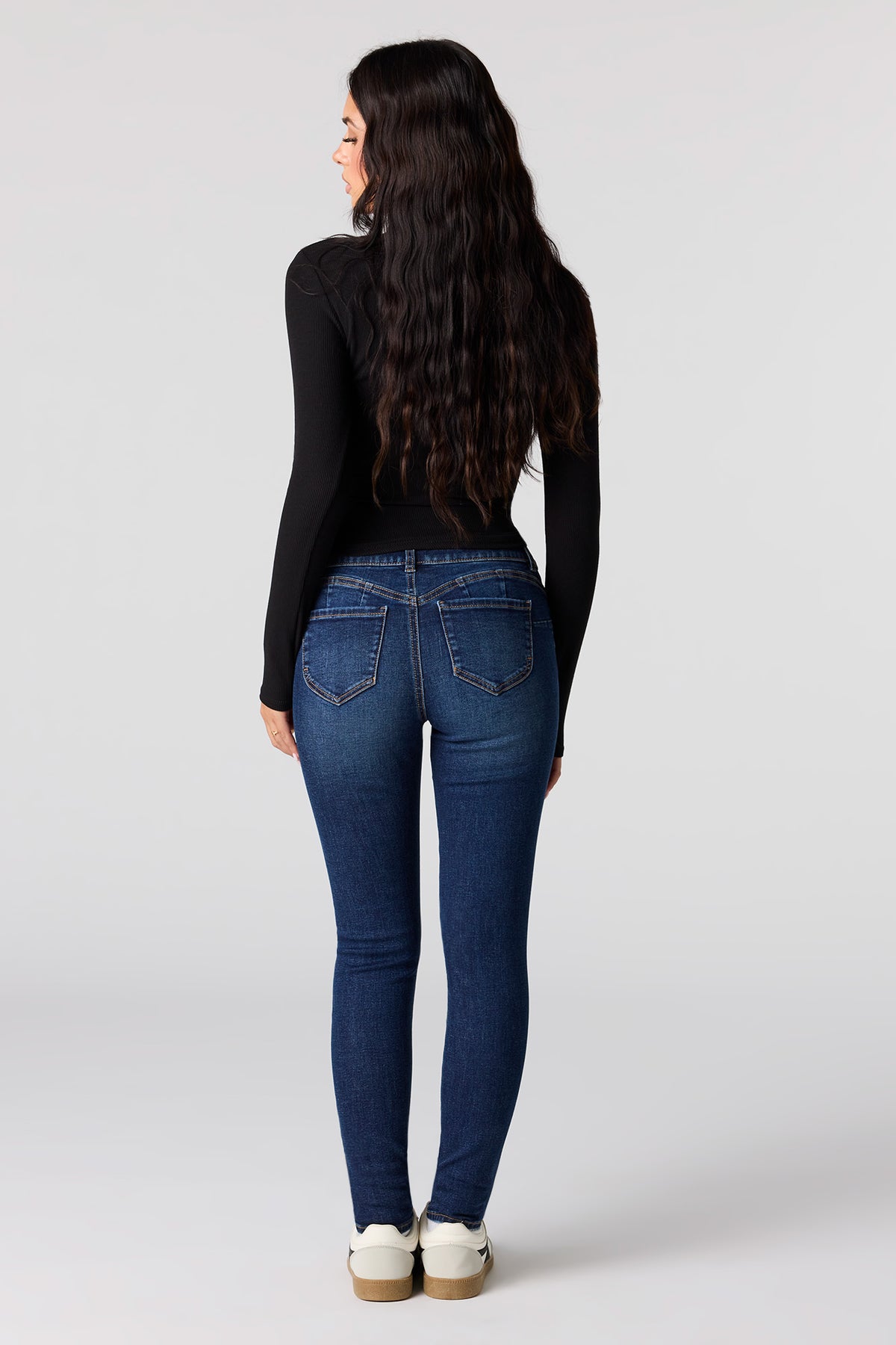 Alt View 3. High Rise Push Up Skinny Dark Jean - Denim Blue