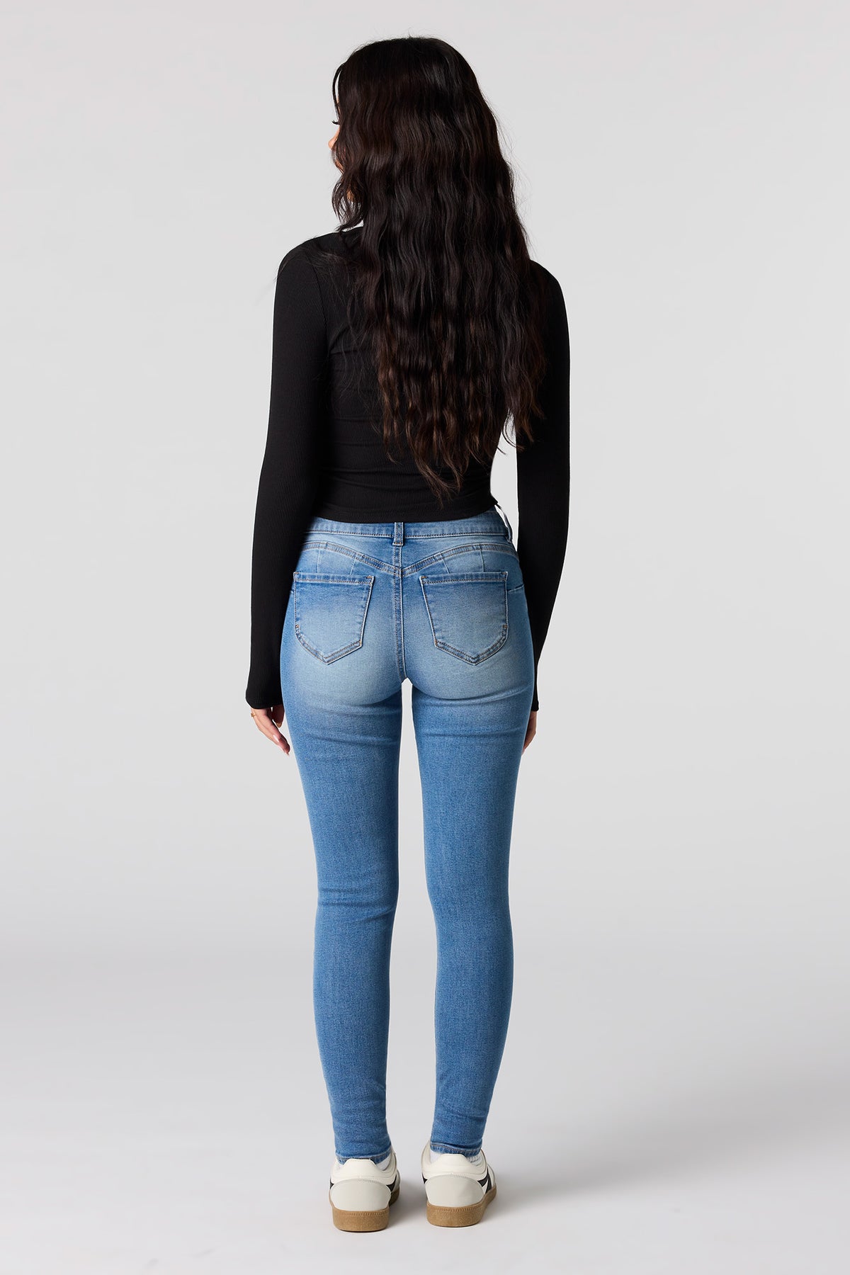 Alt View 3. High Rise Push Up Skinny Medium Jean - Medium Blue