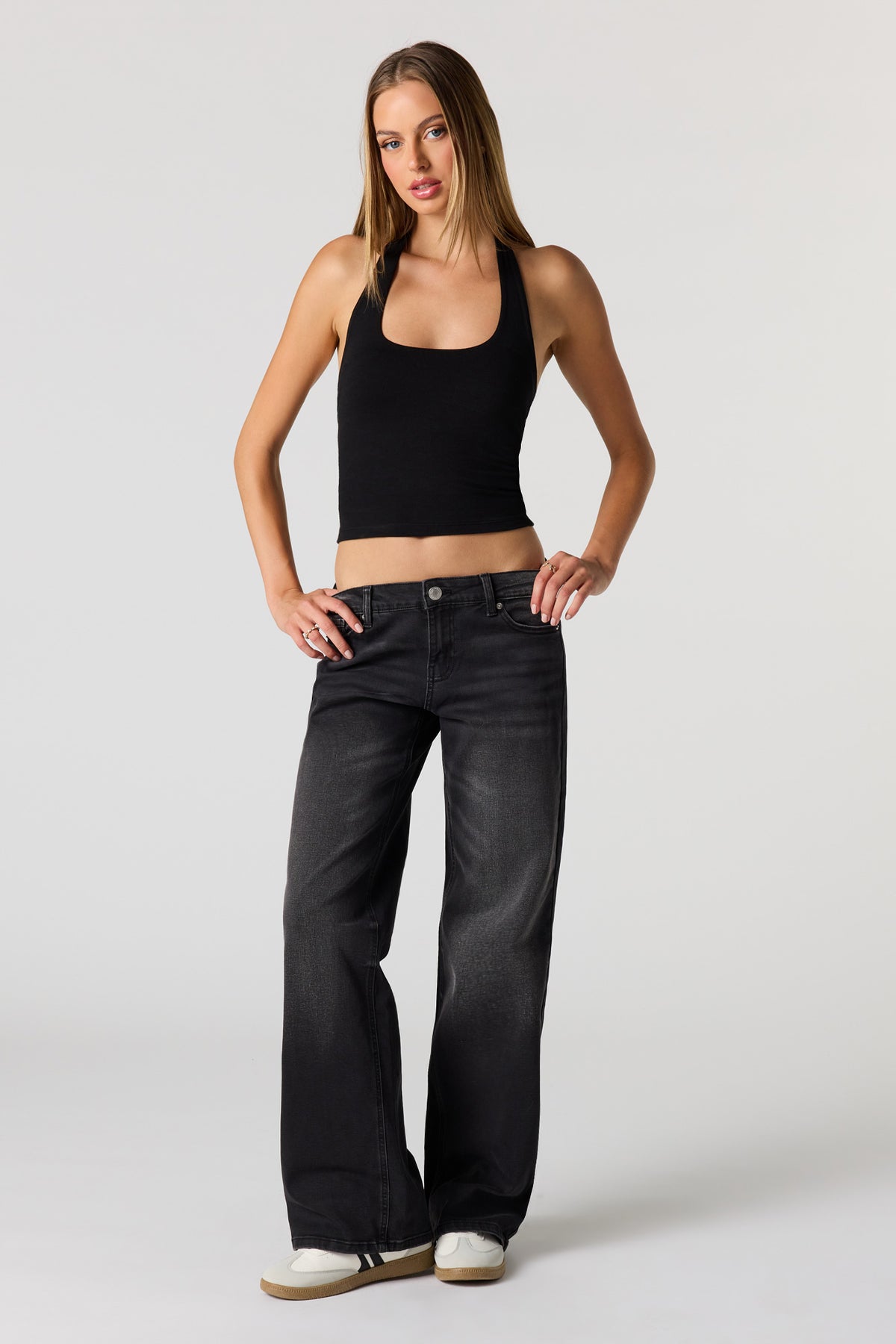Low Rise Baggy Black Jean - Black