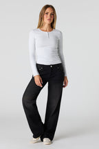 Brooklyn Low Rise Baggy Washed Black Jean