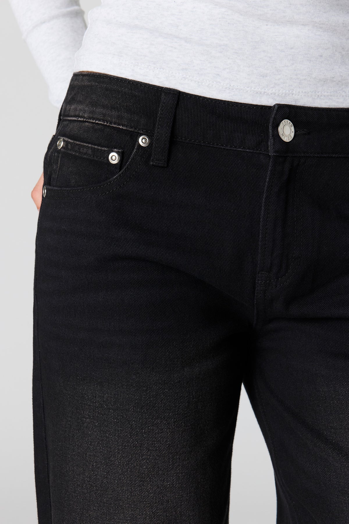 Alt View 4. Brooklyn Low Rise Baggy Washed Black Jean - Black