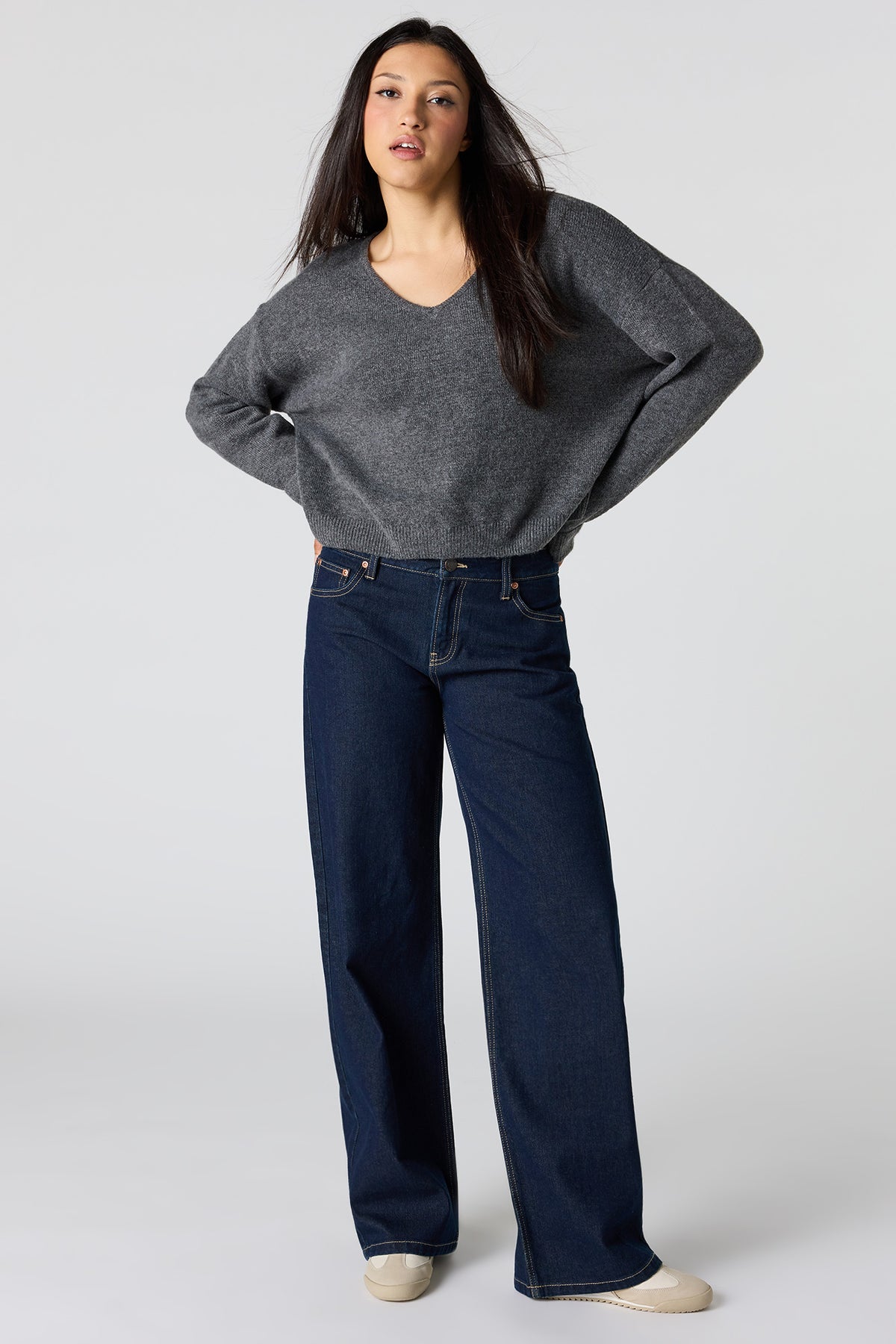 Brooklyn Low Rise Baggy Rinse Jean - Rinse Denim
