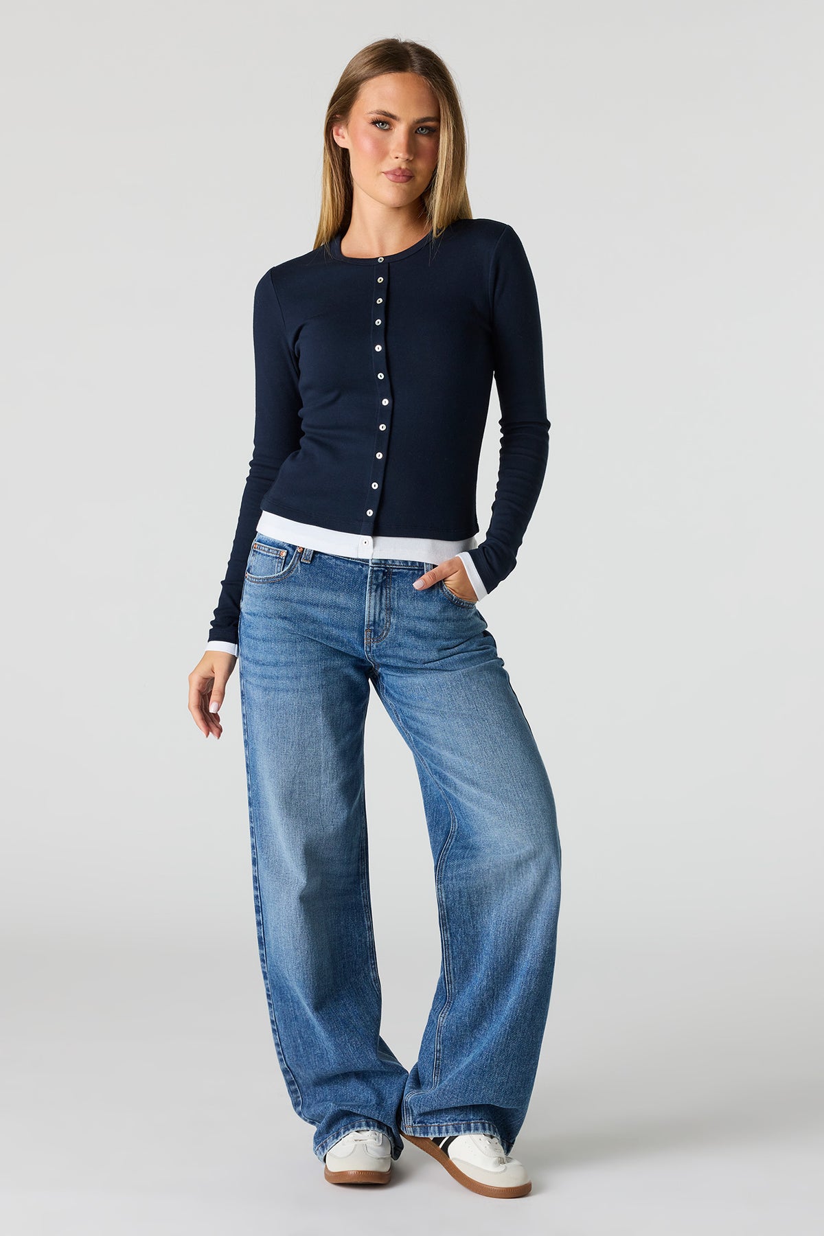 Brooklyn Low Rise Baggy Dark Jean - Denim Blue