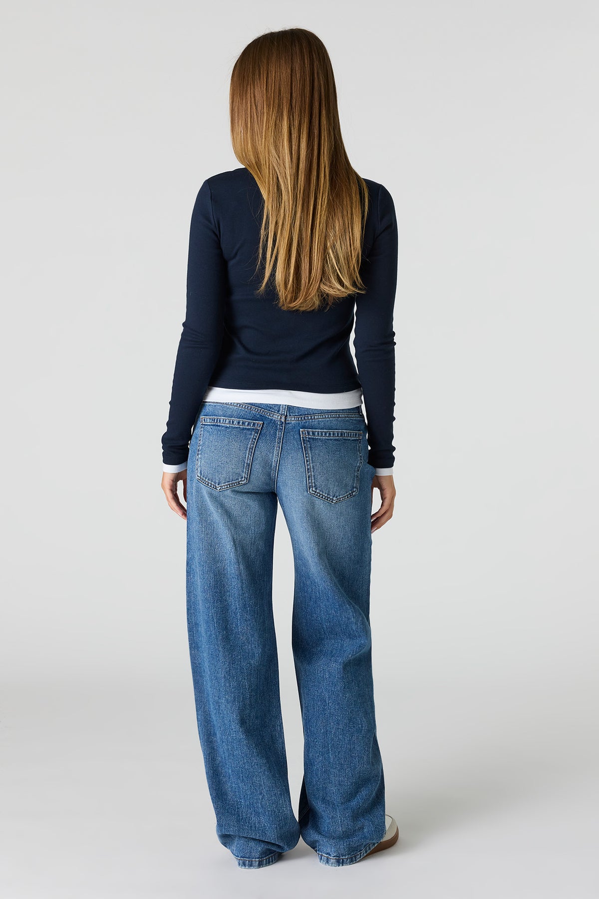 Alt View 3. Brooklyn Low Rise Baggy Dark Jean - Denim Blue