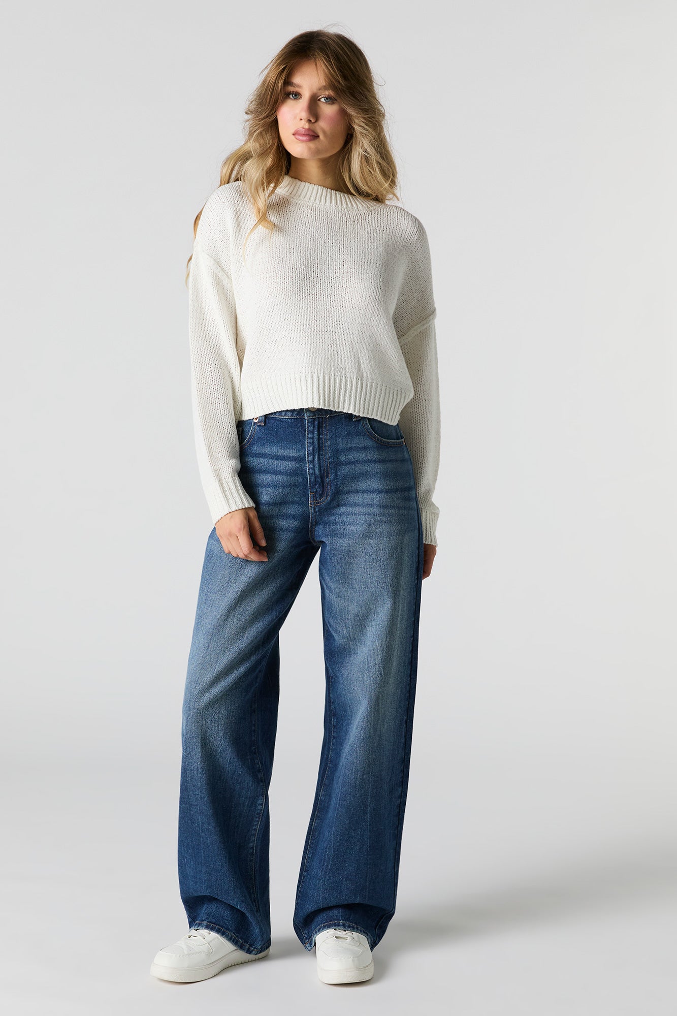 Jean Femme Moda Cropped Taille 16 - Jambe 23 - Dé Lavé Vert Foncé - Bon état
