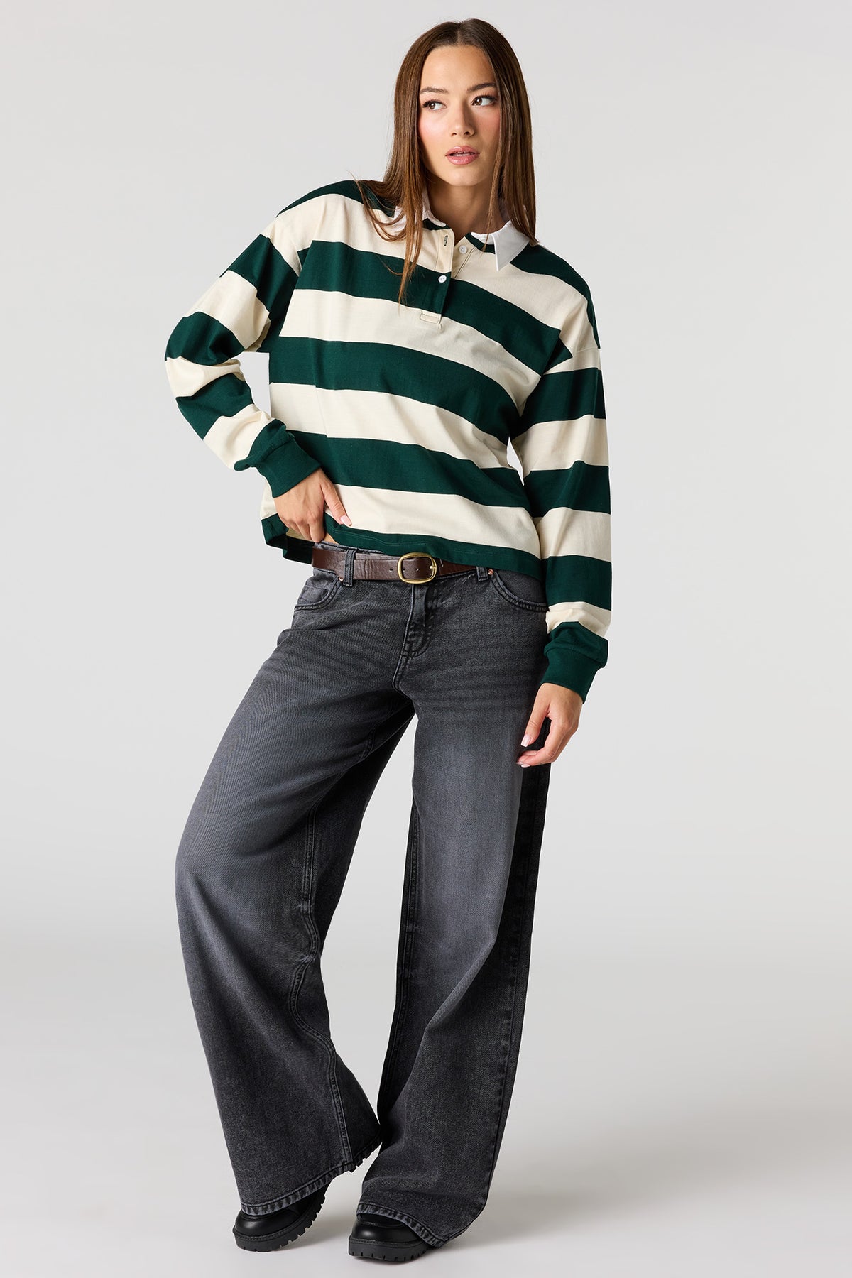 London Low Rise Super Baggy Washed Jean - Plaid