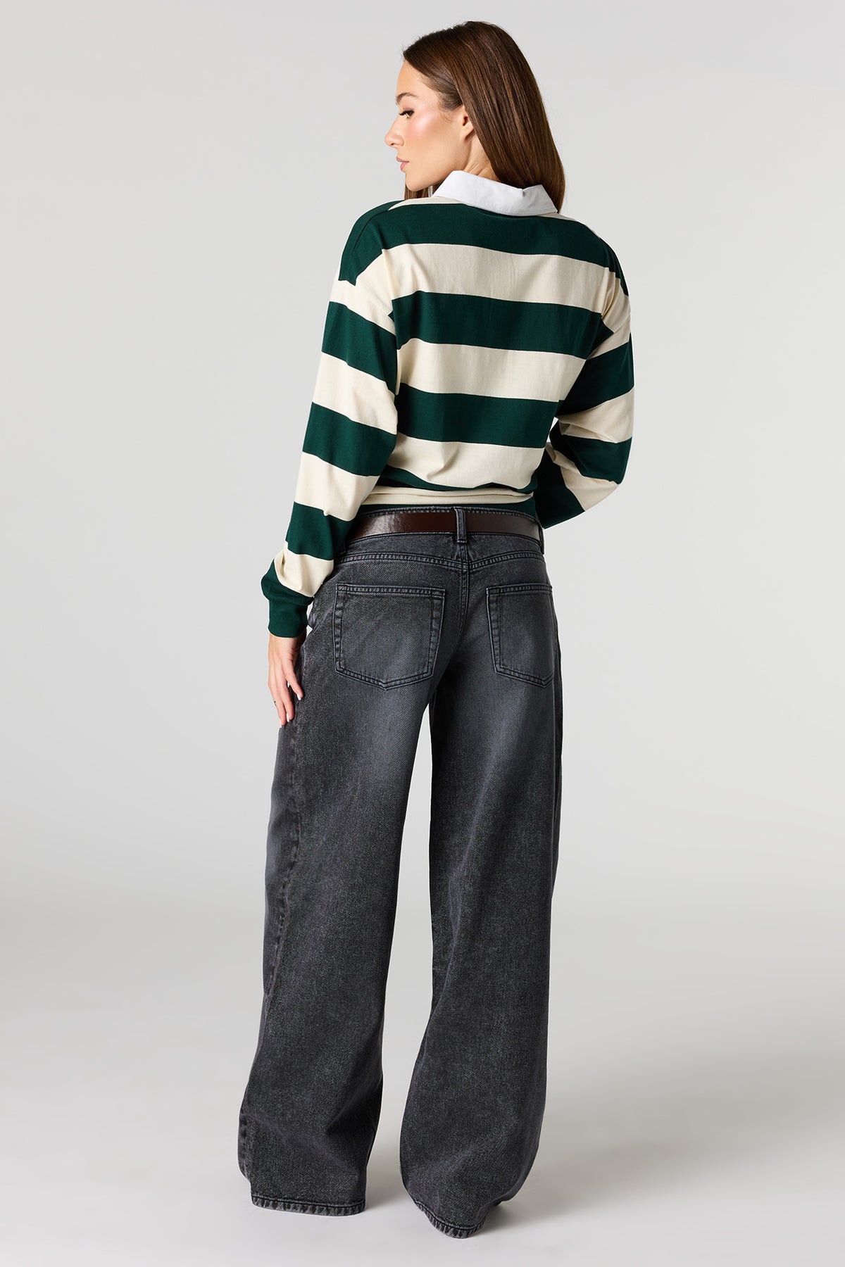 Alt View 3. London Low Rise Super Baggy Washed Jean - Plaid