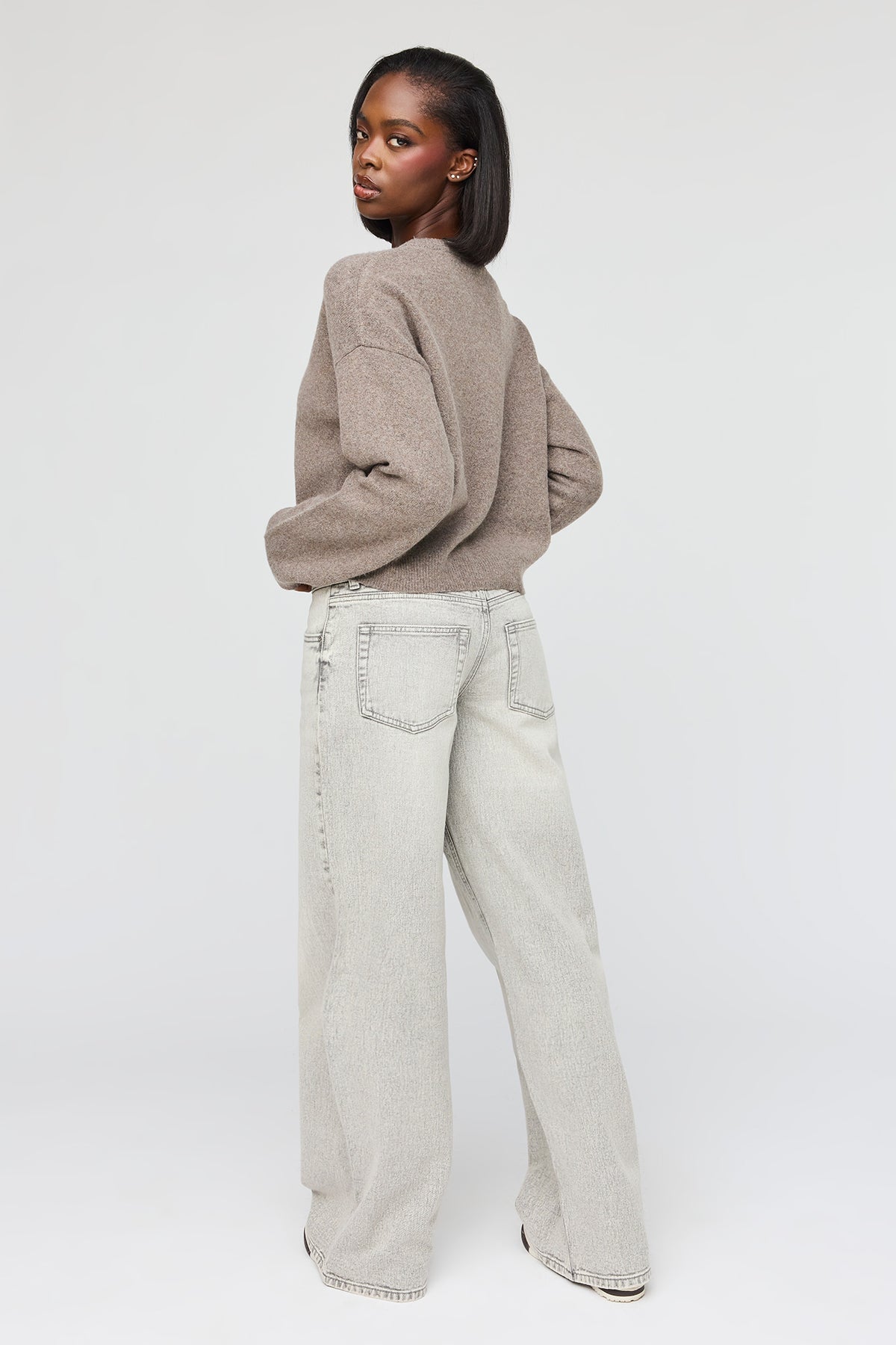 Vue alternative 3. Jean super baggy London gris à taille basse