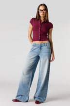 Jean super baggy London délavé moyen à taille basse