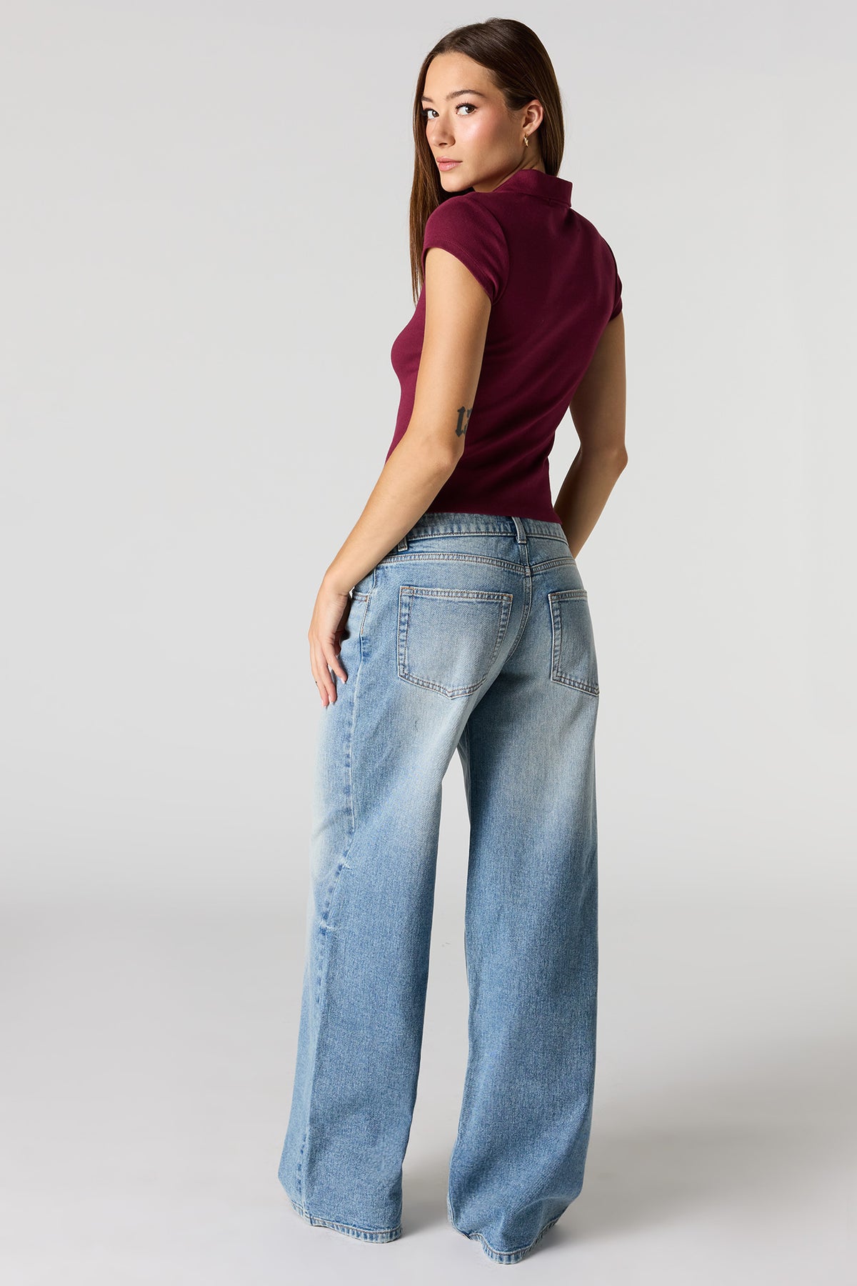 Vue alternative 3. Jean super baggy London délavé moyen à taille basse
